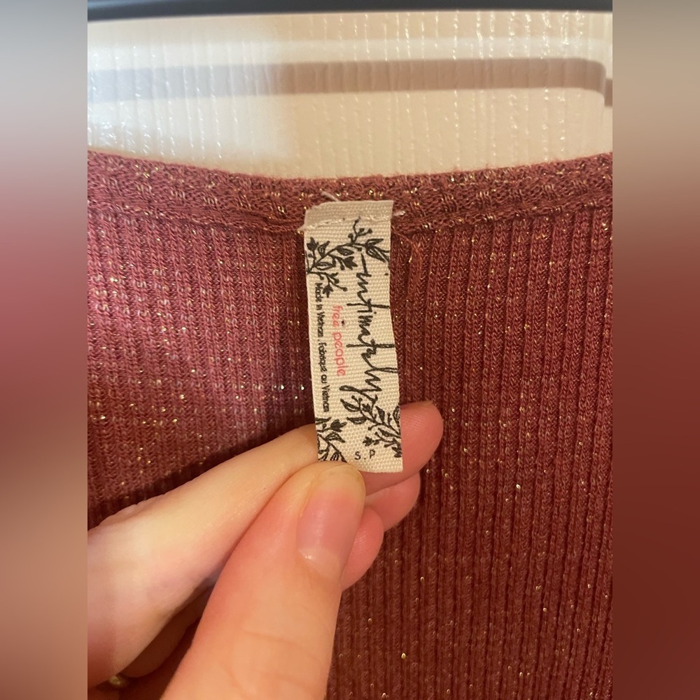 Free People Say When Long Sleeve in Dusty Mauve Size Small - Picture 4 of 8
